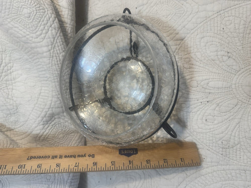 Clear crackle glass round - clear,