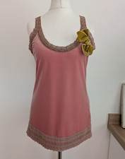 Vintage Y2K Avoca Anthology lace trimmed Velvet vest camio tank size 2 (8-10)