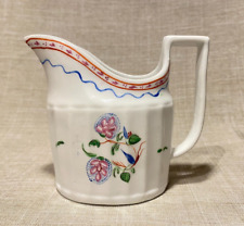 Antique c1796 George III 1st Period Minton Fluted Enamel Floral Milk Cream Jug