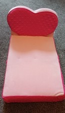 Build A Bear Pink Heart Fold Out Sofa Bed Chair 
