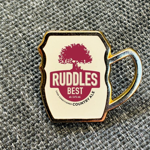 Ruddles beer pint glass metal - beer,
