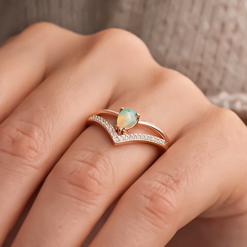 Natural ethiopian opal ring - ethiopian,