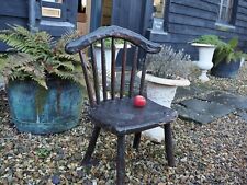 Rare Small Oak  Welsh Stick Chair Hearth Back Stool Small Cottage Chair Stool