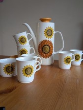 J&G Meakin Studio 'Palma' Coffee Set – Sunflower Pattern, 70s Retro