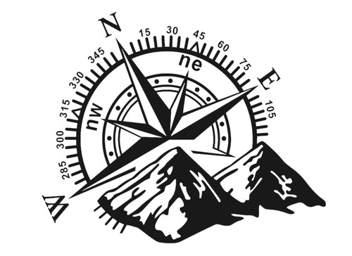 Large compass mountain - x,