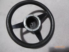 CLASSIC MINI 12" LEATHER STEERING WHEEL FLAT WITH BOSS