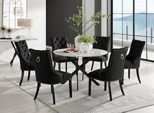 Novara White Marble Black Leg