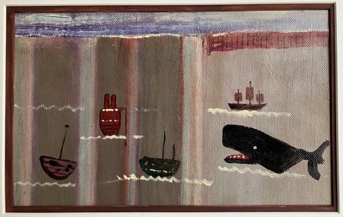 Vintage oil painting ives - painting,