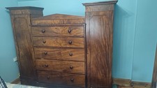 Victorian Sentry Box Mahogany Compactum Wardrobe with Chest of Drawers Antique