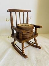 Tea Coffee Wooden Hand Crafted Rocking Chair Shape Coaster with Brass Work