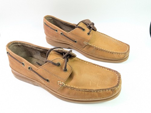 Mantaray mens tan leather boat - mens,