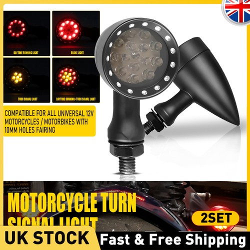 4pcs black motorcycle - black, turn