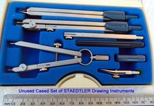 Vintage Cased STAEDTLER Compass Drawing Instrument & Acc'ss 559-09 UNUSED MINT!