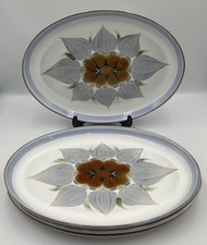 Denby Large Oval Stoneware ‘Chatsworth’ Serving Plates X4.