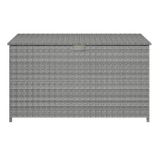 Garden Storage Box Grey Rattan