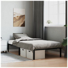 Bed Frame Metal Steel Black