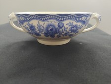 CROWN DUCAL SOUP BOWL in "BRISTOL" BLUE PATTERN 1930's