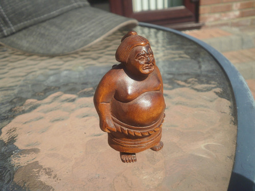 Hand carved netsuke fat - carved,