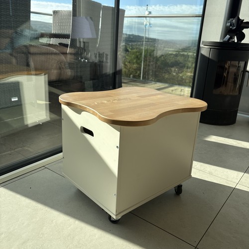 Wooden storage box - -, stool