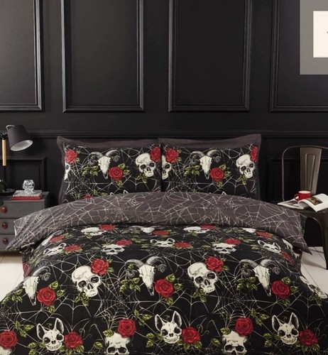 Skulls and rose - skulls, duvet