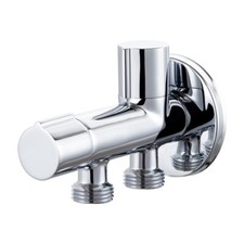 Brass G1/2" Angle Stop Valve Chrome Shut off Valve For Bidet One In Two Outlet