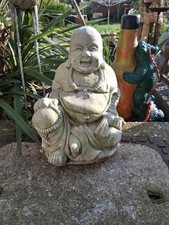 Large Weathered Buddha Stone Garden Status Weighs Around 30kg 