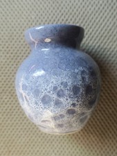 Small pot / vase blue Moorland Pottery Dartmoor Moretonhampstead Devon