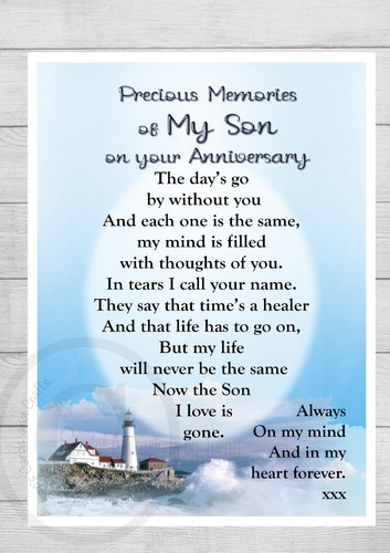 Waterproof grave card - waterproof, son