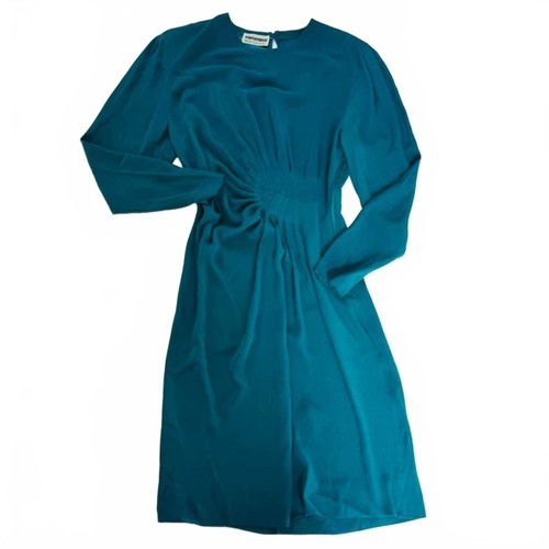 Vintage teal crepe mid - vintage,
