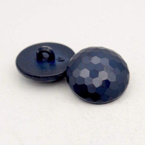 Navy blue faceted domed - navy, shank