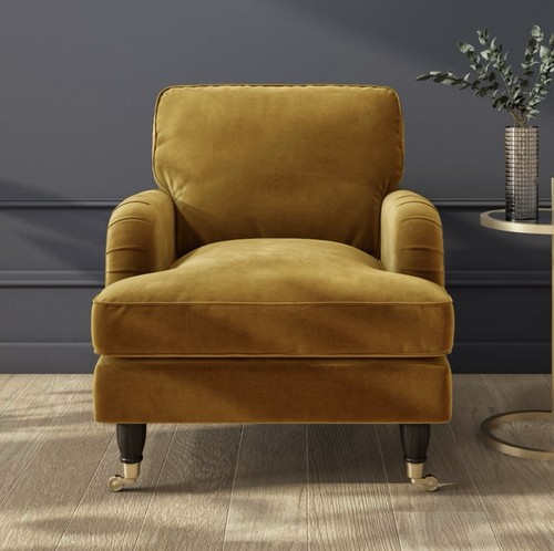 Velvet armchair upholstered - velvet,