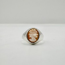 Vintage Silver Cameo Signet