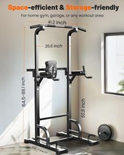Multi-Use Pull Up Bar Power Tower Station Home Gym Fitness Strength Workout