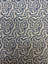 LINWOOD Tango polka weave fabric remnant in blue 56cm x 1.35m