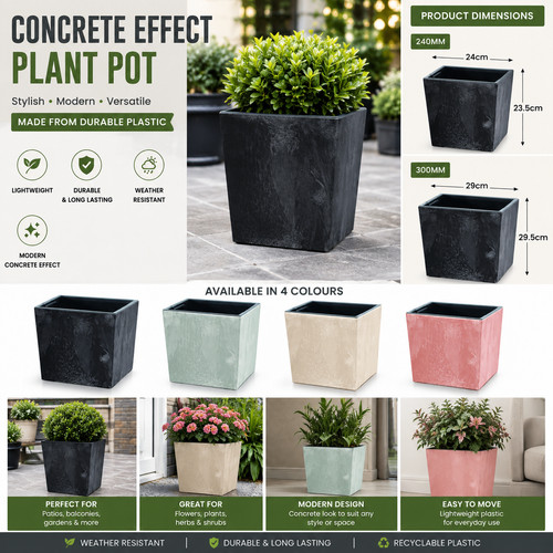 Square plant pot - square,