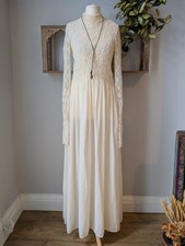 Boho Cream Cotton Crochet Maxi