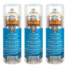 Hycote Fast Drying Metal Fibreglass Etch Primer Aerosol Spray 400ml *3
