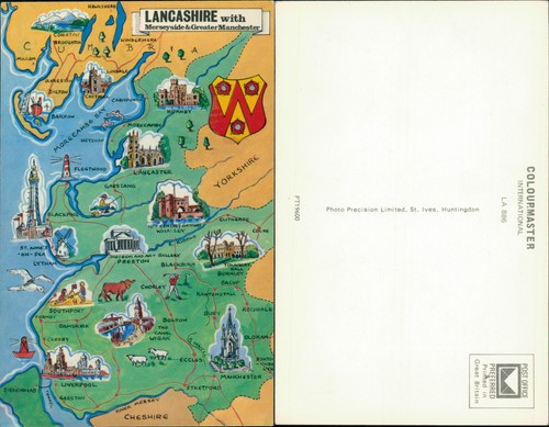 Lancashire map card photo - lancashire,