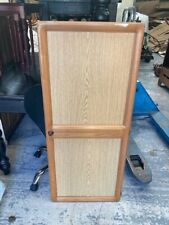 Vintage Caravan Camper Brown Wooden Wardrobe Cupboard Door & Mirror 50 x 118 cm