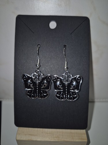 Butterfly black silvery - butterfly,
