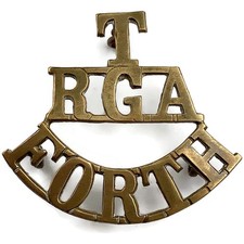 Territorial Royal Garrison Artillery RGA Forth Battery Shoulder Title Badge