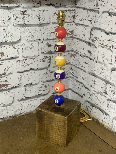 Reclaimed pool table - table, lamp
