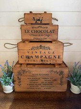 Vintage Rustic Wood Pine Crate