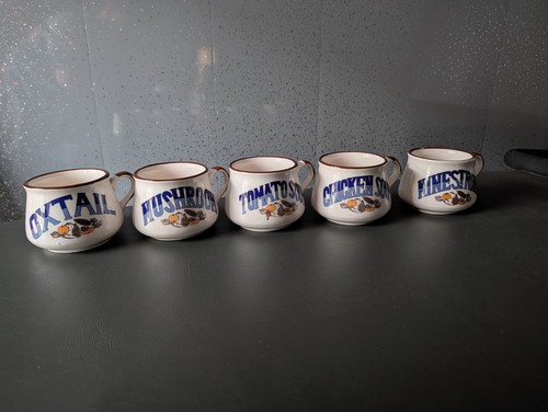 Vintage stoneware soup - soup, mugs