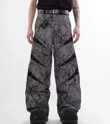 Men black gray mixed studded - gray,