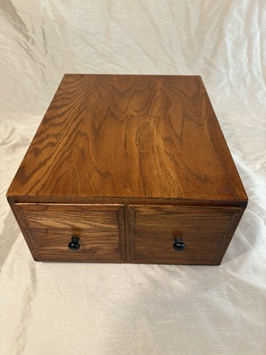 Vintage wood drawer oak - 2, card