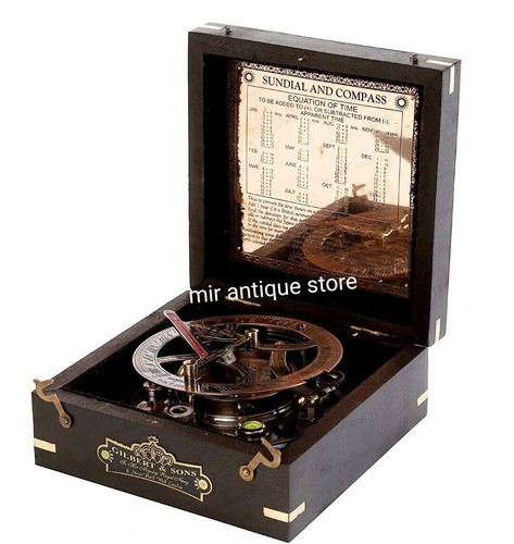 Handmade brass sundial - brass, compass