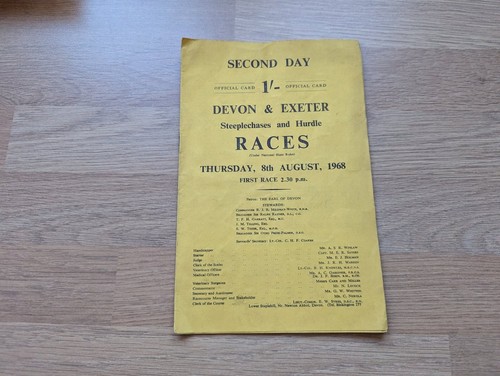 1968 horse racing race card - racing,