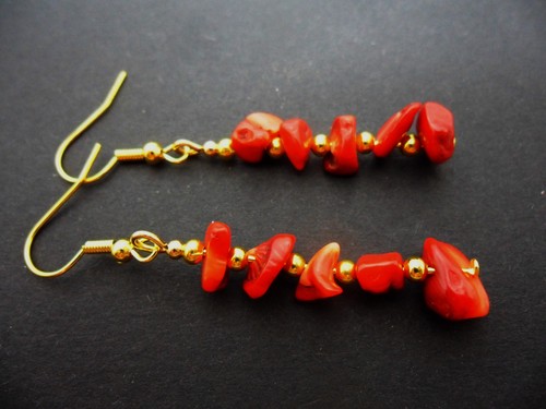 Pair chip bead gold plated - a,