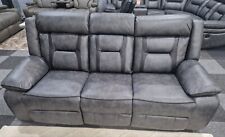 Nova Elephant Grey with Black Trims 3 Seater Electric Recliner Sofa